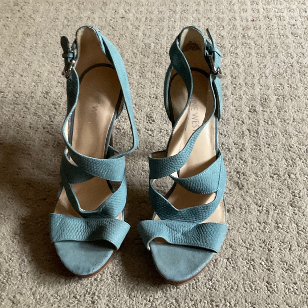 Nine West Women's Teal Strappy Heels